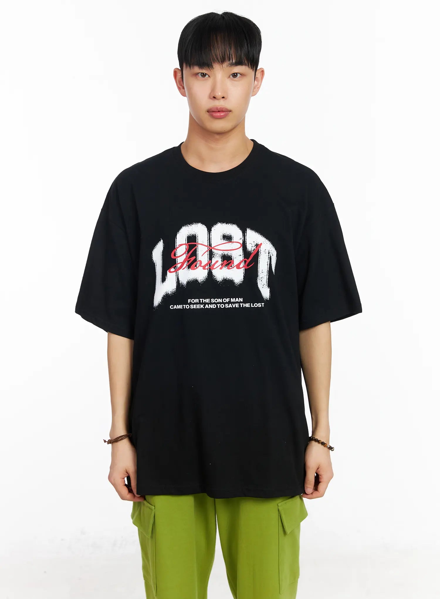 mens-casual-crewneck-graphic-tee-ia501 / Black