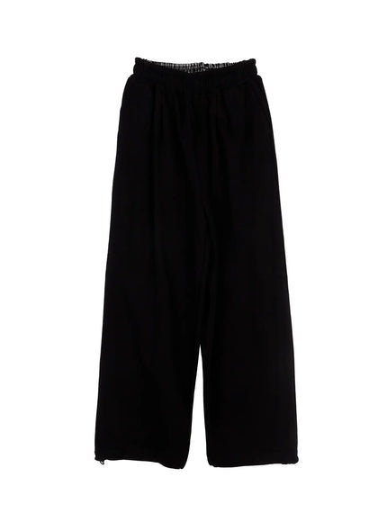 mens-plaid-waistband-sweatpants-io502 / Black