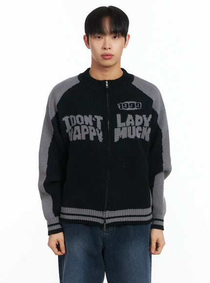 bold-retro-knit-jacket-id515 / Black