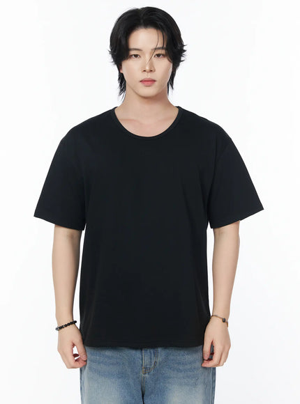 mens-classic-u-neck-t-shirt-iy525 / Black