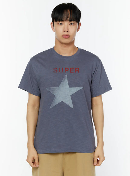 mens-graphic-star-print-t-shirt-iu518 / Blue