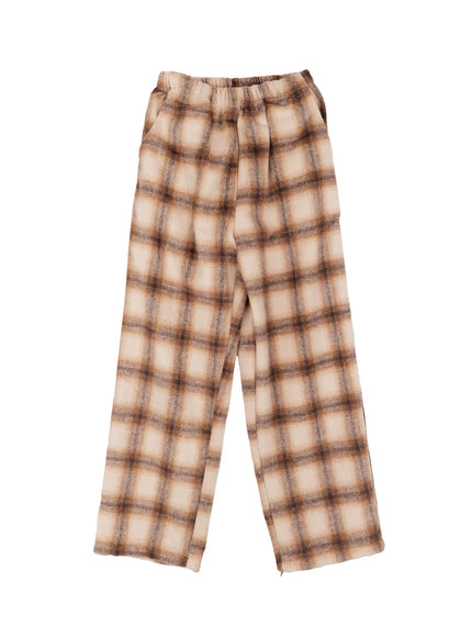 mens-plaid-wide-leg-pants-id502 / Brown