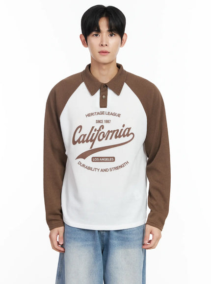 mens-california-heritage-raglan-long-sleeve-shirt-im518 / Brown