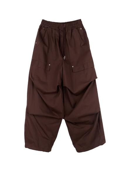 mens-parachute-wide-pants-io506 / Dark brown