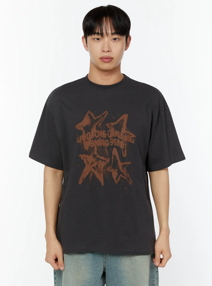 mens-star-graphic-tee-iu516 / Dark gray