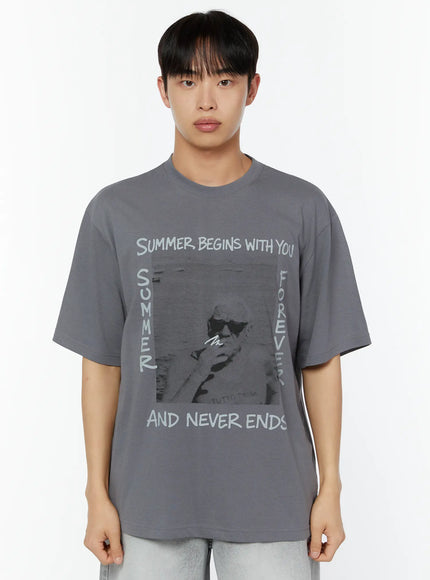 mens-summer-graphic-tee-iu516 / Dark gray