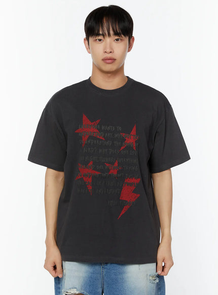 mens-typographic-tee-iu516 / Dark gray