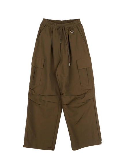 mens-cargo-drawstring-pants-io506 / Dark green