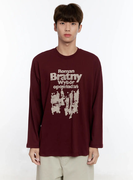 mens-graphic-long-sleeve-tee-is530 / Dark red