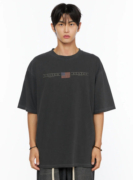 Men's Oversized Flag Graphic T-Shirt IL520