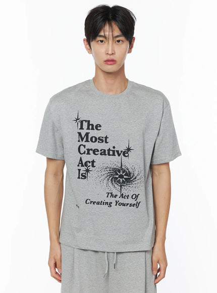 mens-creative-graphic-tee-iu510 / Gray