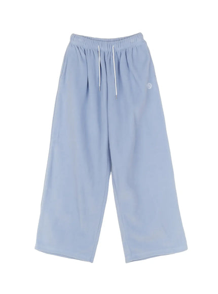 mens-wide-leg-fleece-pants-io528 / Light blue