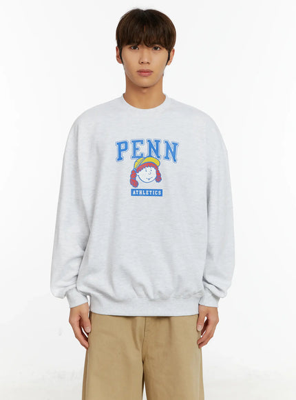 mens-casual-crewneck-graphic-sweatshirt-id523 / Light gray