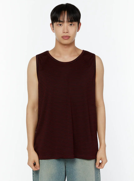 mens-striped-tank-top-iu516 / Red