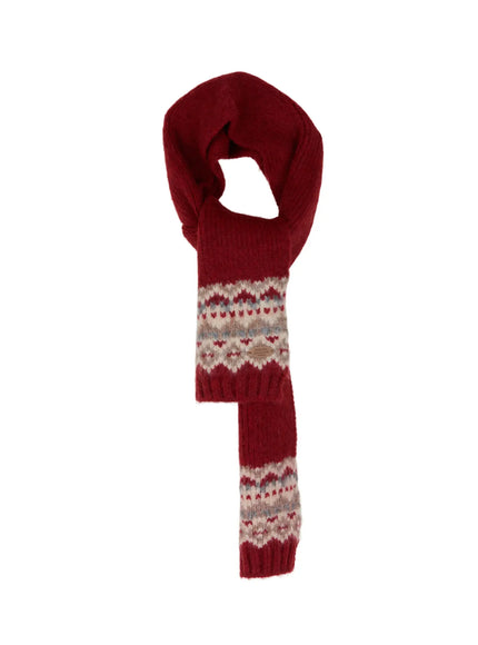 nordic-pattern-knit-scarf-id511 / Red