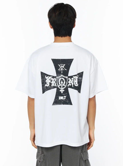 mens-chrome-crack-graphic-t-shirt-iy529 / White