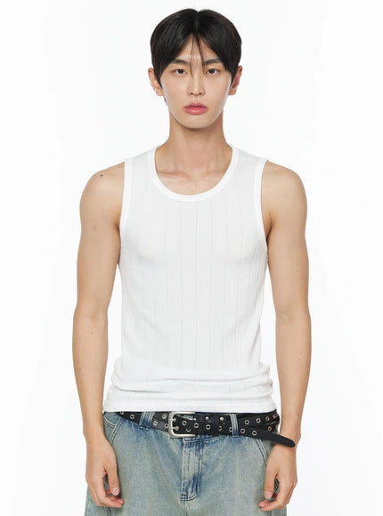 mens-ribbed-tank-iu510 / White