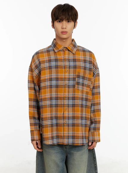 mens-oversized-plaid-shirt-id524 / Yellow