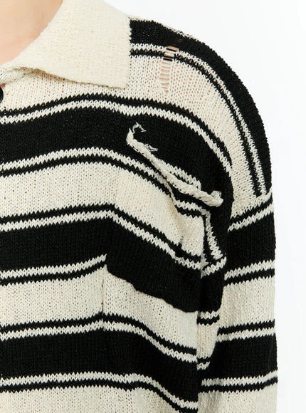 mens-striped-distressed-collared-cardigan-in503