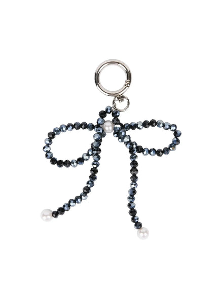 beaded-ribbon-keychain-is516 / Black