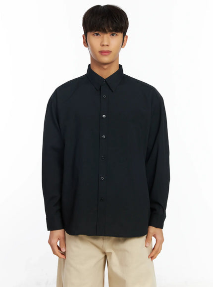 mens-basic-oxford-shirt-if504 / Black