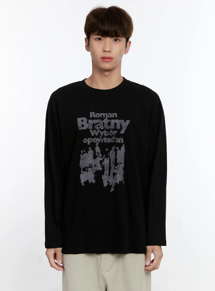 mens-graphic-long-sleeve-tee-is530 / Black