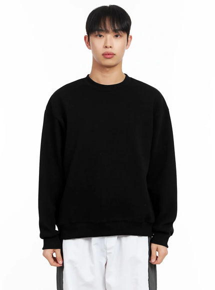mens-basic-crewneck-sweatshirt-im516 / Black