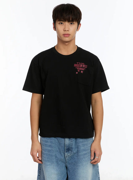 mens-graphic-t-shirt-with-pocket-im530 / Black