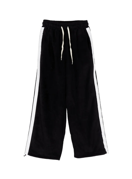 mens-double-track-wide-sweatpants-id523 / Black