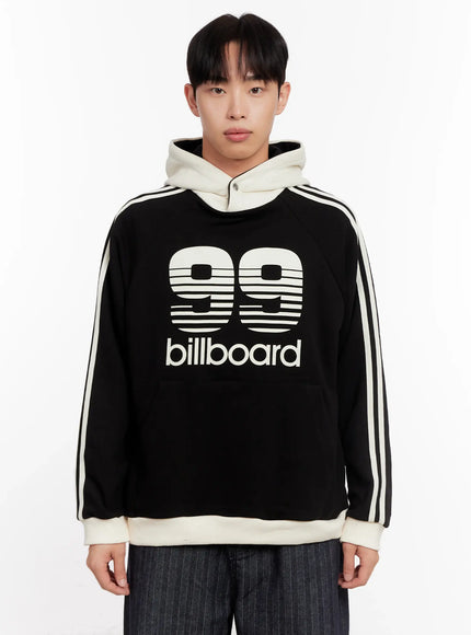 mens-99-billboard-print-hoodie-io523 / Black
