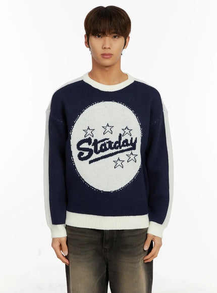 mens-graphic-knit-sweater-id523 / Dark blue
