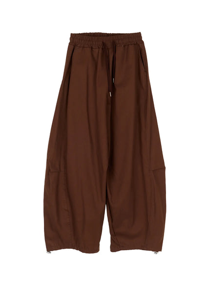 mens-wide-leg-cotton-pants-ia507 / Dark brown