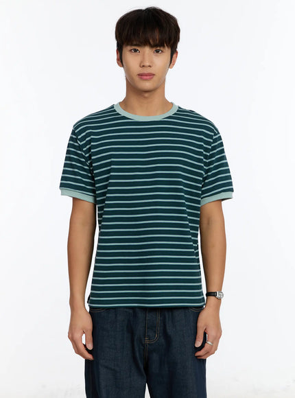 mens-striped-ringer-t-shirt-im530 / Green