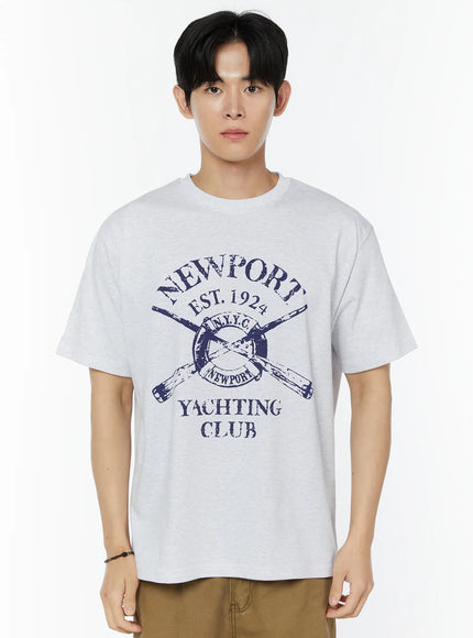 mens-newport-graphic-t-shirt-iu504 / Light gray