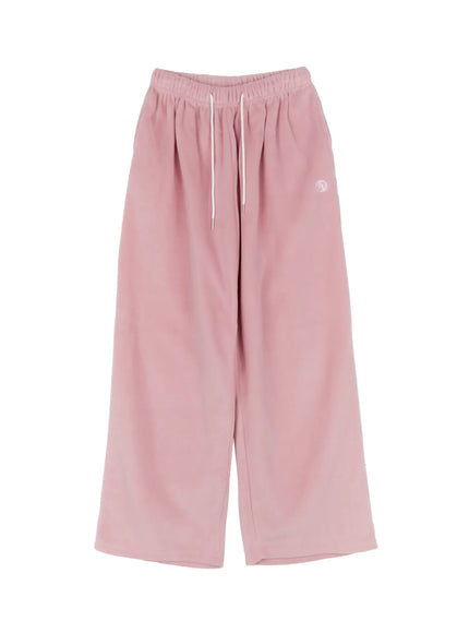 mens-wide-leg-fleece-pants-io528 / Light pink