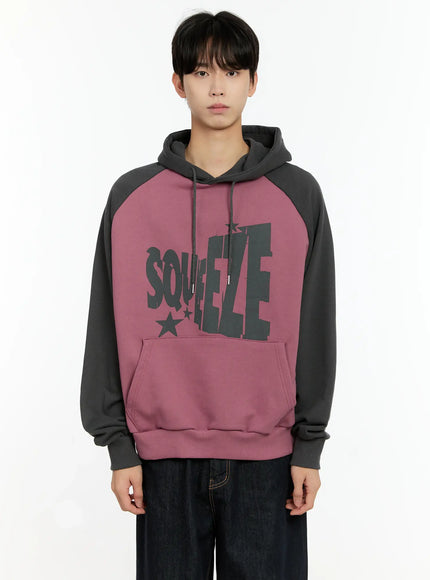 mens-casual-raglan-hoodie-in503 / Pink