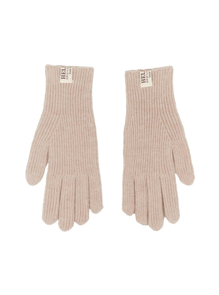 smart-touch-ribbed-knit-gloves-in512 / Beige