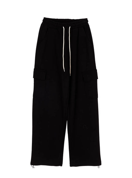 mens-essential-string-cargo-pants-ia501 / Black