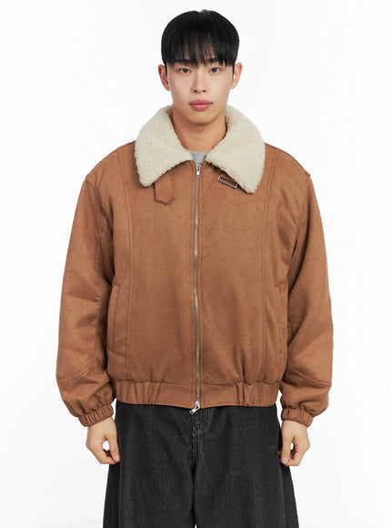 mens-suede-collar-aviator-jacket-in518-1 / Brown