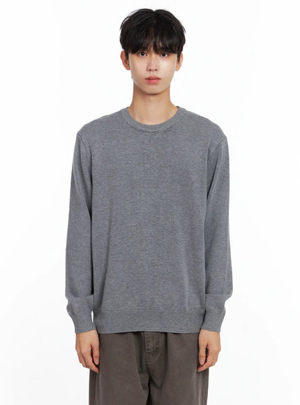 mens-classic-crewneck-sweater-is519 / Gray