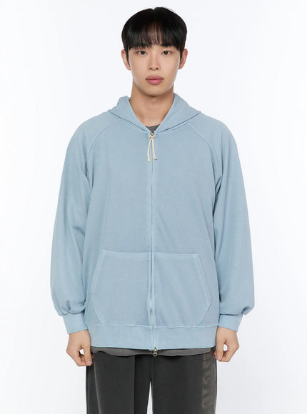 mens-waffle-zip-up-hoodie-ia520 / Light blue