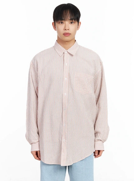mens-oversized-striped-collar-shirt-im511 / Pink