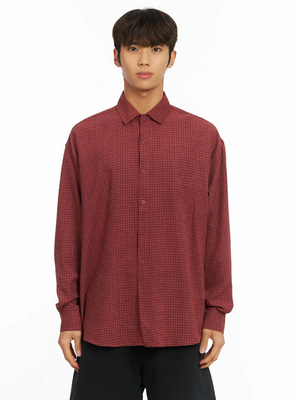 mens-checkered-shirt-ij514 / Red