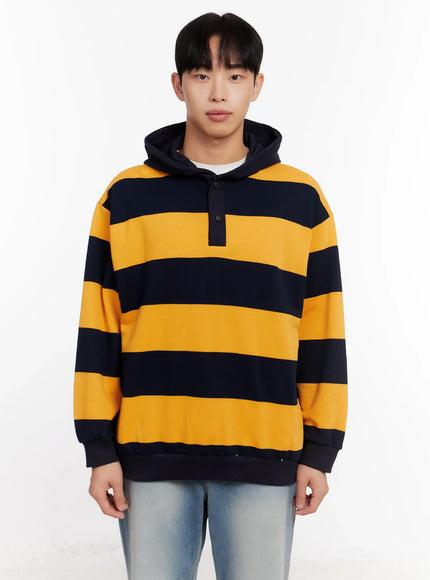 mens-striped-rugby-hoodie-io523 / Yellow