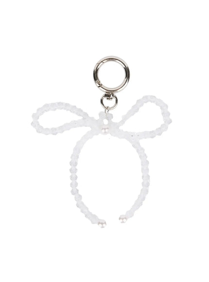 beaded-ribbon-keychain-is516 / Clear