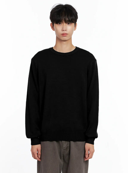 mens-classic-crewneck-sweater-is519 / Black