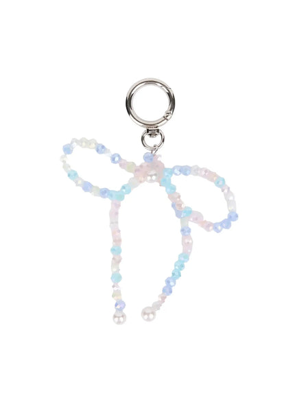 beaded-ribbon-keychain-is516 / Multi Color