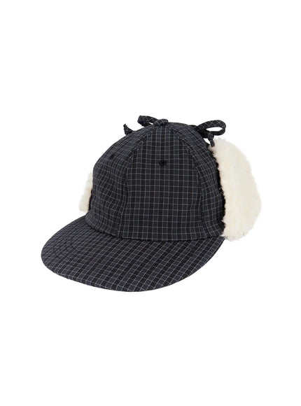 checkered-earflap-winter-cap-id523 / Black