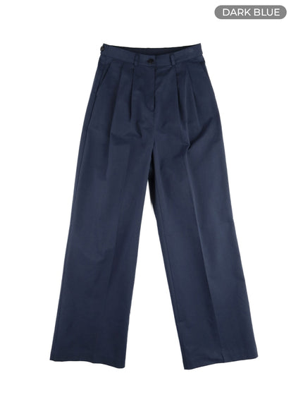 woven-straight-leg-trousers-om411 / Dark blue