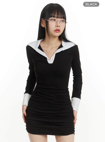 two-tone-slim-collar-mini-dress-im406